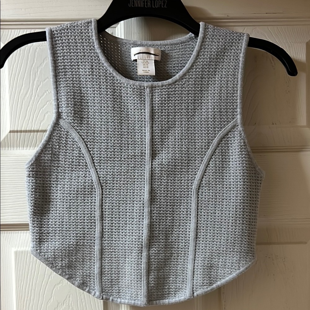 House of Harlow 1960 Gray Textured Women's Crop Top